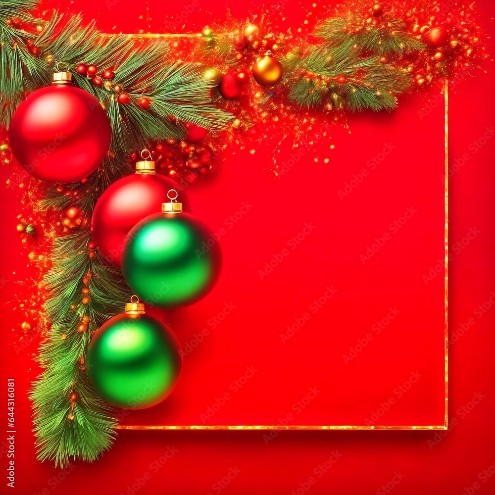 Christmas tree decoration. Christmas greetings card.