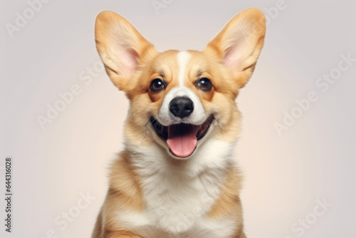 Picture of brown and white dog with big smile on its face. This cheerful image can be used to bring joy and happiness to any project. © vefimov