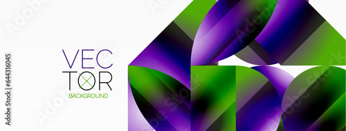 Serene gradient template. Circles and triangles mingle in minimalist perfection. Gentle fusion of forms and hues creates balanced yet captivating backdrop, embodying modern sophistication