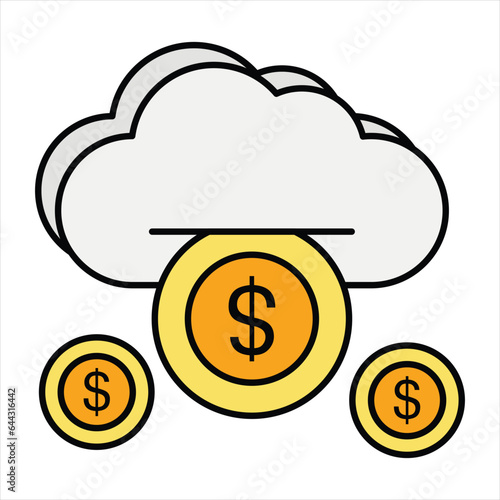 crowd funding color outline icon design style