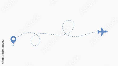 Art design airplane sky route. Airplane line vector icon. Abstract concept graphic element for air transportation presentation

