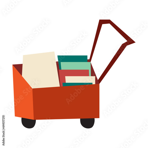 Mail cart flat illustration