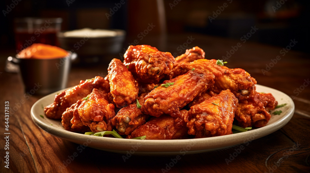Classic and Delicious American Buffalo Wing, Generative Ai Classic and Delicious American Buffalo Wing, Generative Ai