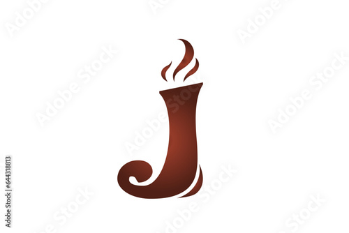 letter j coffee cafe coffee smokes flavor beverage logo design