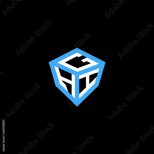 GHI letter logo vector design with modern shape and luxury icon design.