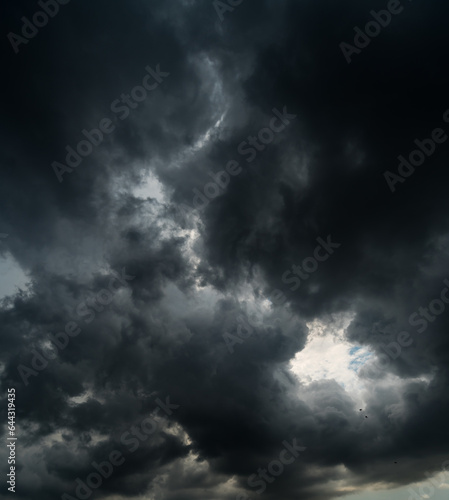 Dark sky with stormy clouds. Dramatic sky ,Dark clouds before a thunder-storm.