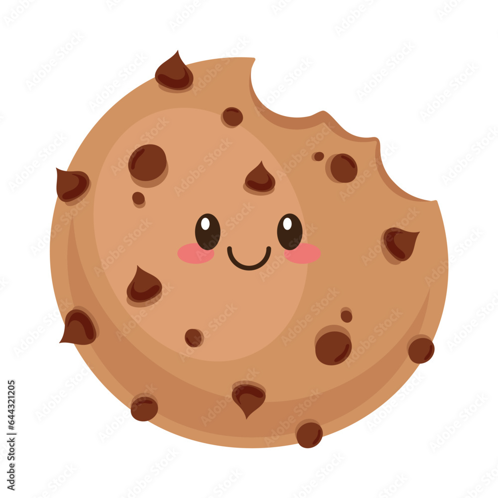 cookie kawaii food bitten cartoon cookie kawaii food bitten cartoon