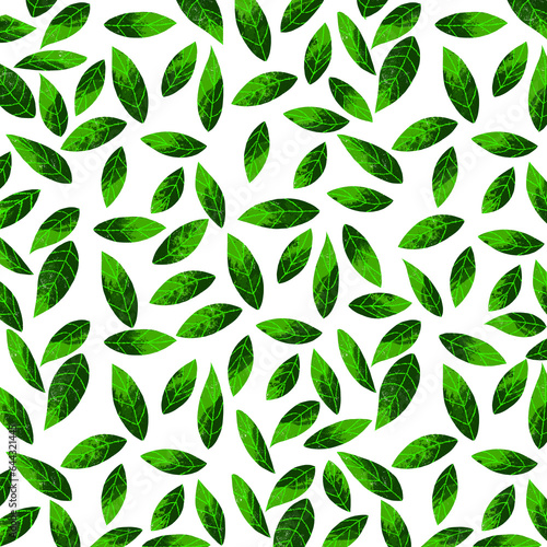 green leaves pattern. Floral illustration background