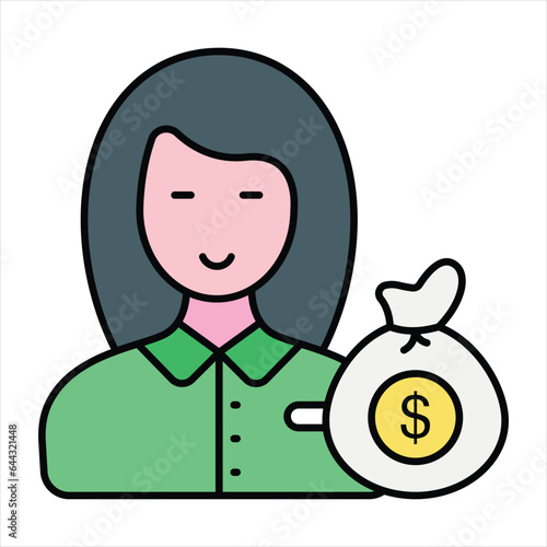 broker color outline icon design style