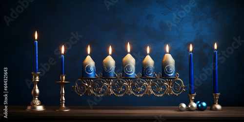 The Lit Menorah With Several Candles On It Background,,,,,\
 Candlestick Holder Menorah Silver Metal Pictures,,,,\
Burning hanukkah candles in a menorah on colorful candles from a menorah Selective soft