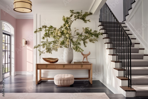 Scandinavian modern hallway interior design in a minimalist style