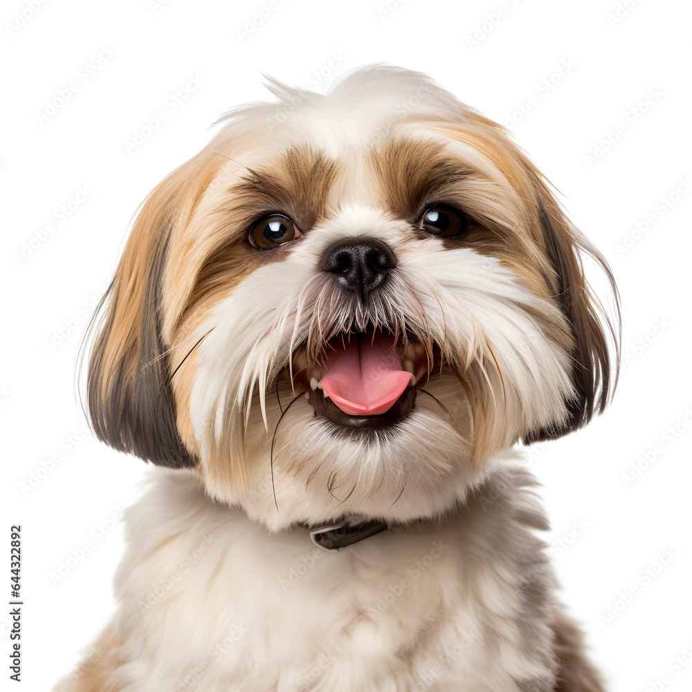 Shizu Dog smiling happy isolated on white background Shizu Dog smiling happy isolated on white background