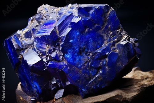a mineral of deep blue color called lapis lazuli. Generative AI
