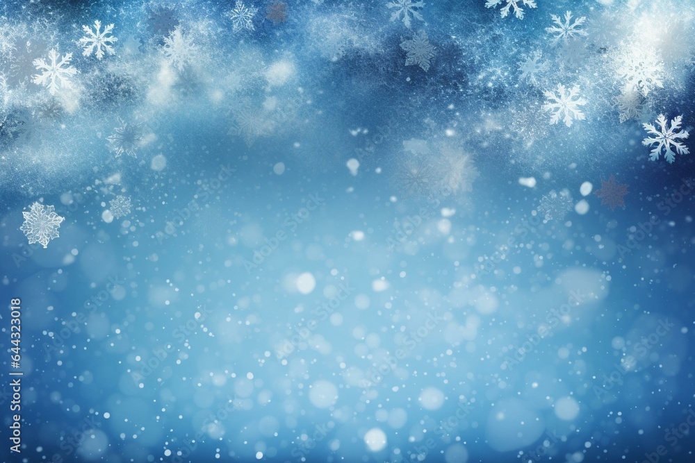 Festive winter background with snowflakes. Stunning, sparkling banner offering room for text. Generative AI