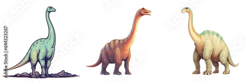 Jurassic period Diplodocus dinosaur ancient isolated beast transparent background