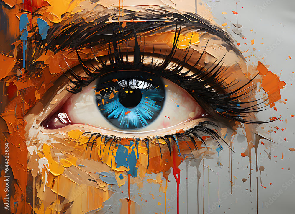 colorful eye art painting