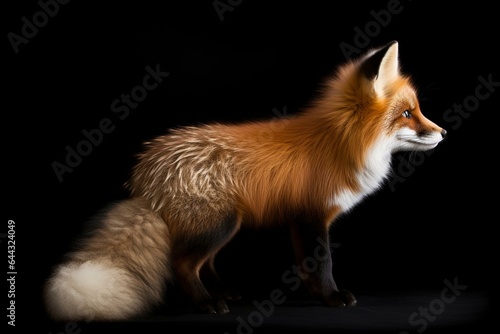 A fox tail stands alone against a white background. Generative AI