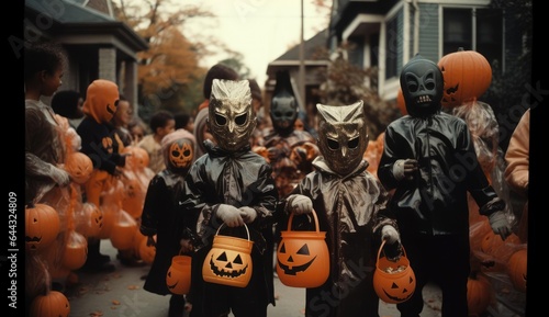 Kids celebrating Halloween © cherezoff