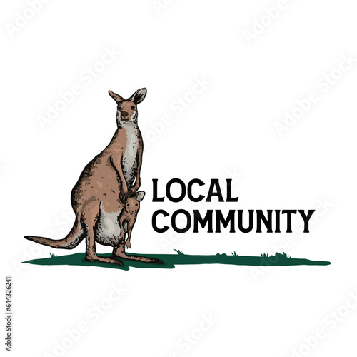 kangaroo with baby