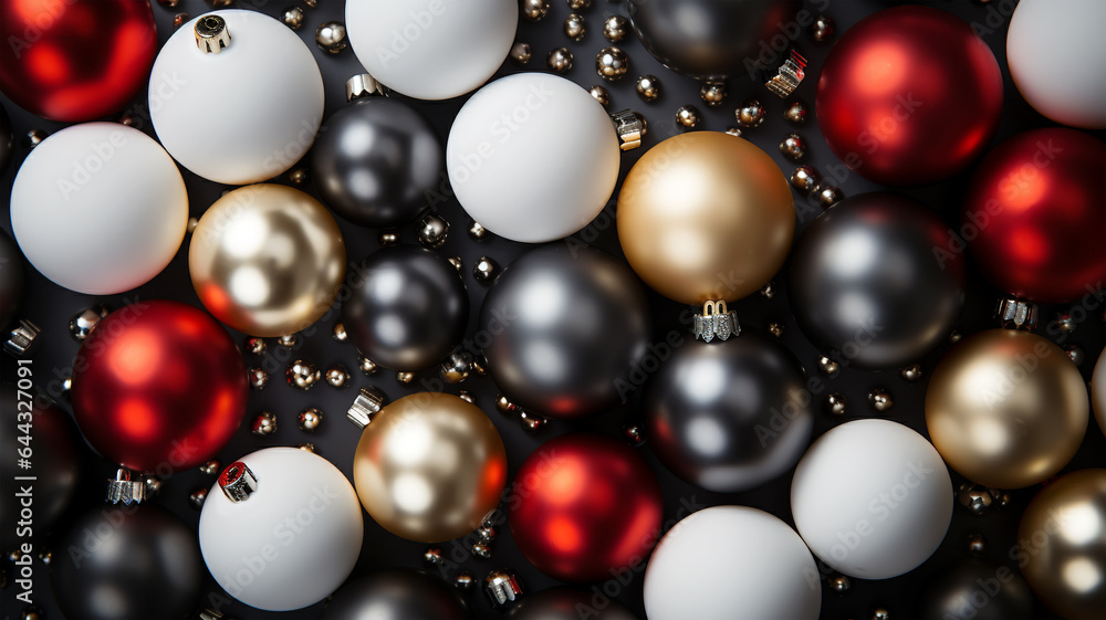 Festive Array: A Collection of Beautiful Christmas Tree Ornaments, copy space