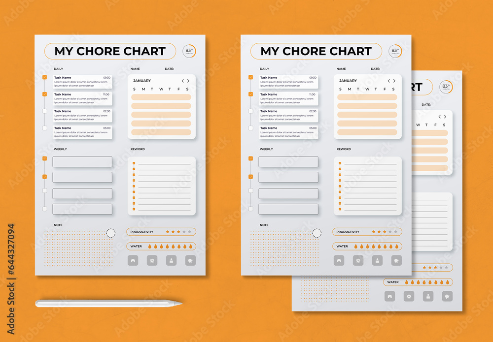 Chore Chart Design Template Stock Template | Adobe Stock
