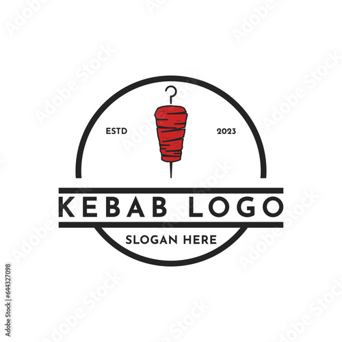 Kebab logo design creative idea vintage retro style