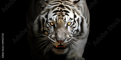 White Bengal tiger face Generative AI