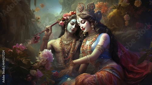 Lord Krishna and radha photo