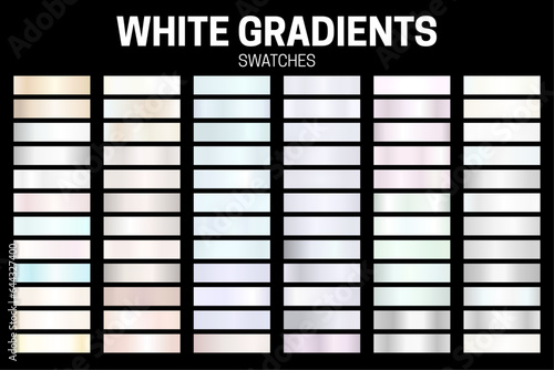 White Color Gradient Collection of Swatches.