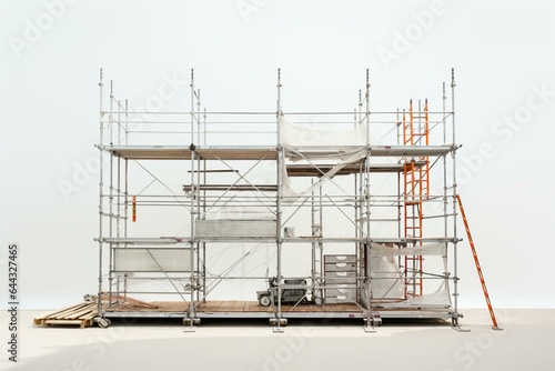 Mobile scaffolding on a plain white background. Generative AI