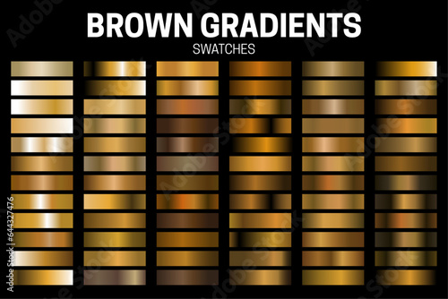 Brown Color Gradient Collection of Swatches.