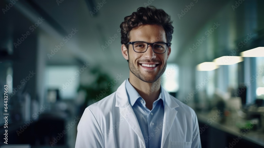 Portrait of a male biomedical engineer at a medical research facility developing life-saving solutions Portrait of a male biomedical engineer at a medical research facility developing life-saving solutions