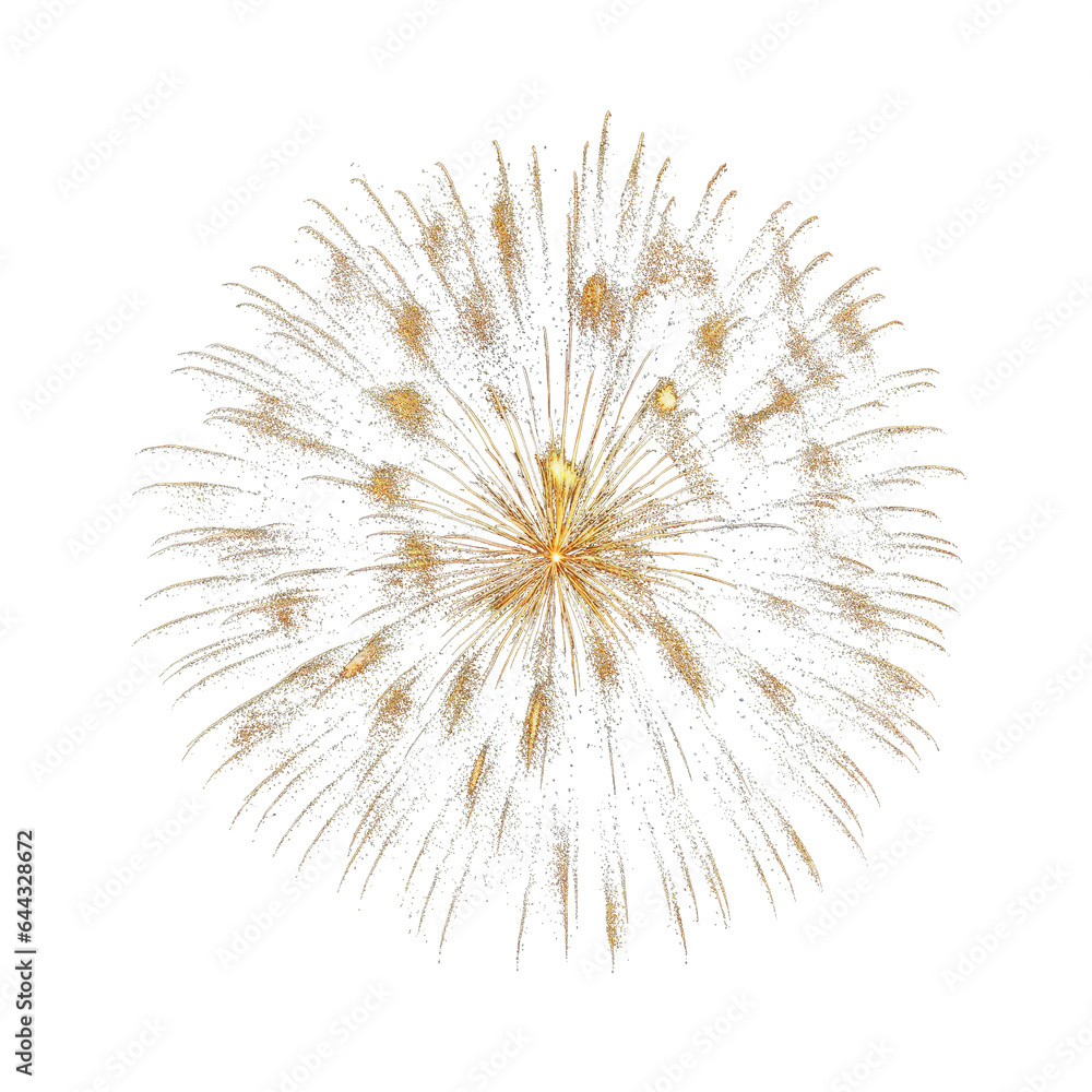 colorful fireworks on transparent png background, festive sparkles explosion isolated on a white background, holyday concept, new year, 4th of July, independence, wedding