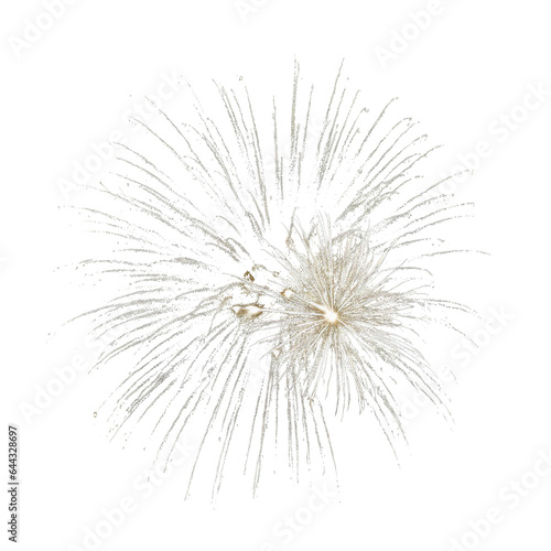 colorful fireworks on transparent png background  festive sparkles explosion isolated on a white background  holyday concept  new year  4th of July  independence  wedding