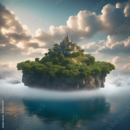 A surreal floating island surrounded by endless clouds1 © Ai.Art.Creations