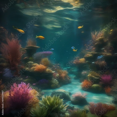A fantastical underwater garden with glowing aquatic flora3