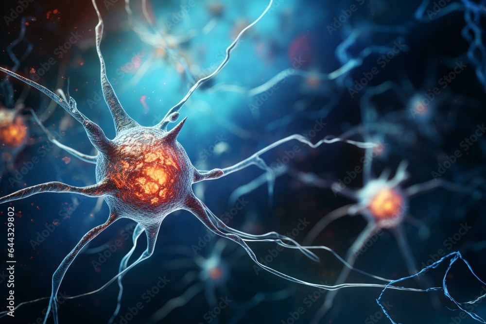Antibodies attacking nerve cells selfimmune disorder. Generative AI