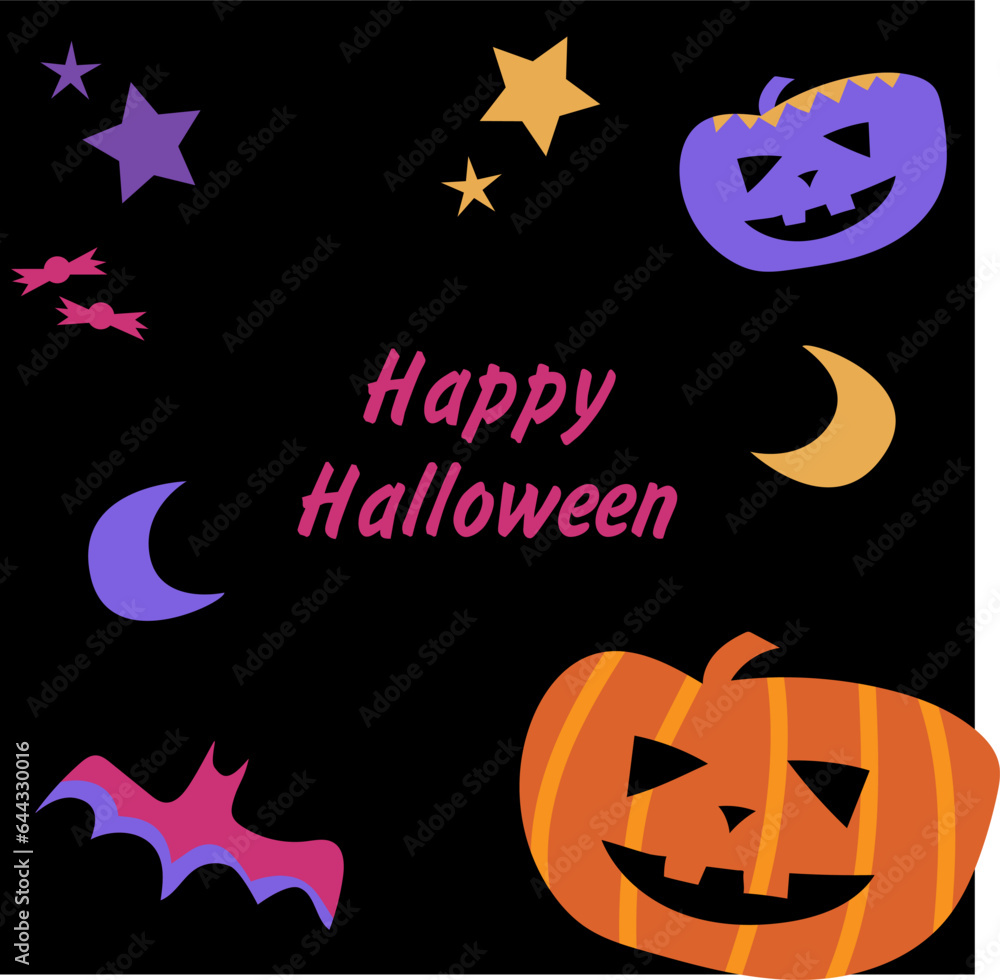 Fototapeta premium Halloween vector greeting card