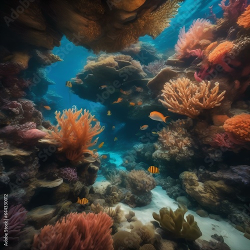 An underwater wonderland with glowing coral and sea monsters4