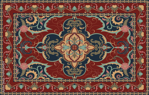 Persian carpet original design.Home decoration carpet pattern. rug