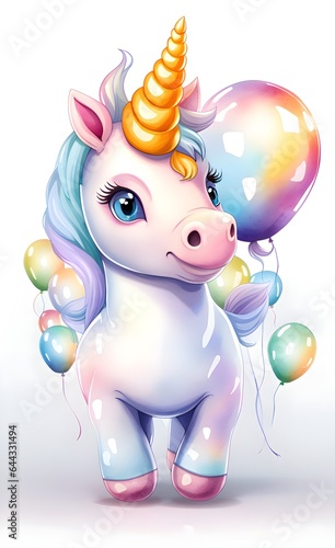 Cute baby unicorn illustration.