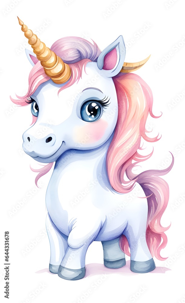 Naklejka premium Cute baby unicorn illustration.