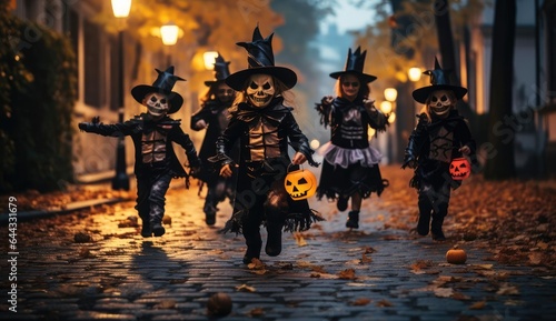 Kids celebrating Halloween