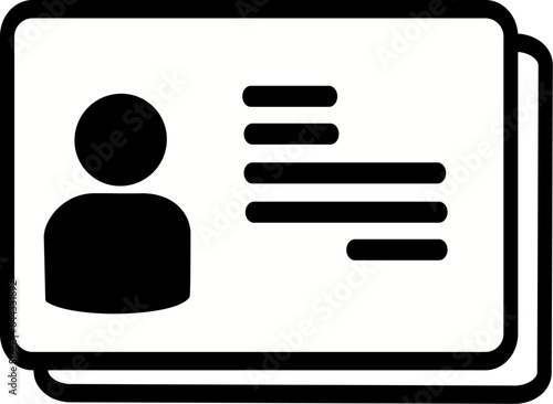  Id card outline icon. Icon identification card. Pass Passport Sign. Replaceable vector design.