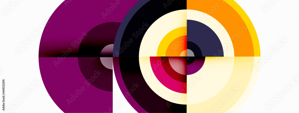 Circles with shadows trendy minimal geometric composition abstract background Circles with shadows trendy minimal geometric composition abstract background
