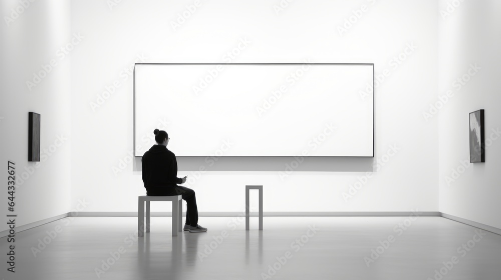 An artist sketching a masterpiece in a minimalist art gallery. An artist sketching a masterpiece in a minimalist art gallery.
