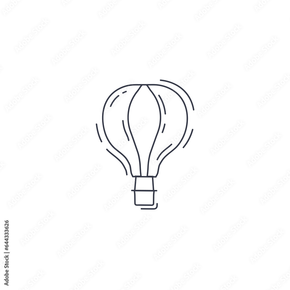 hot air balloon thin line icon. hot air balloon thin line icon.