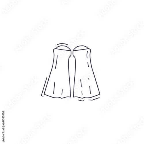 diving flippers line icon. scuba and sea flippers thin line icon