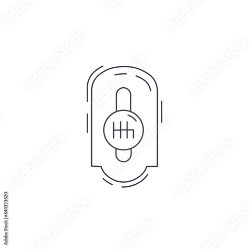 gear knob line icon. speed shifter line icon. manual gearbox thin line icon.