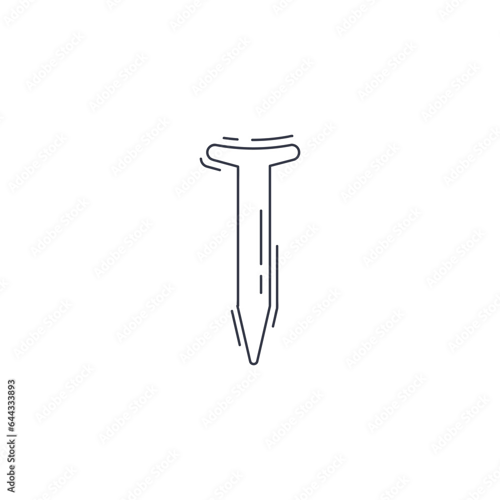 nail line icon. construction nail thin line icon. nail line icon. construction nail thin line icon.